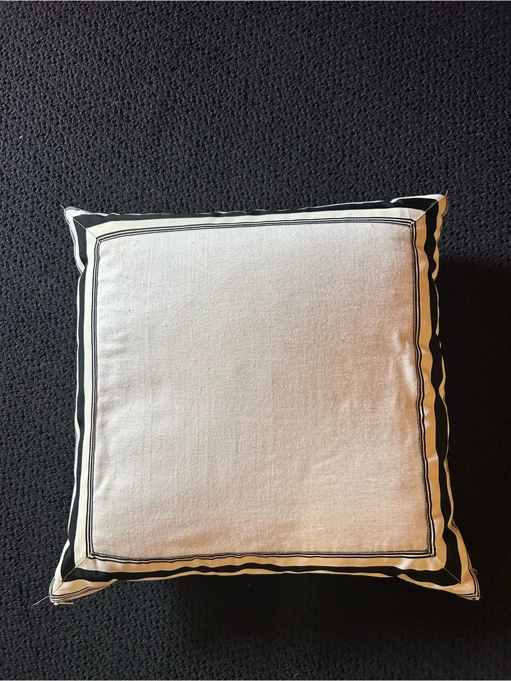 Ralph Lauren Black and White Striped Ribbon Pillow